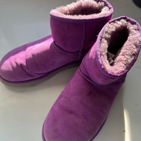 UGG Women's Purple Suede Slippers - Picture 3 of 6